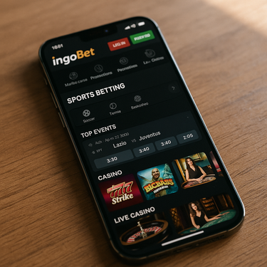 IngoBet - Mobile Casino Plattform - Smartphone Ansicht